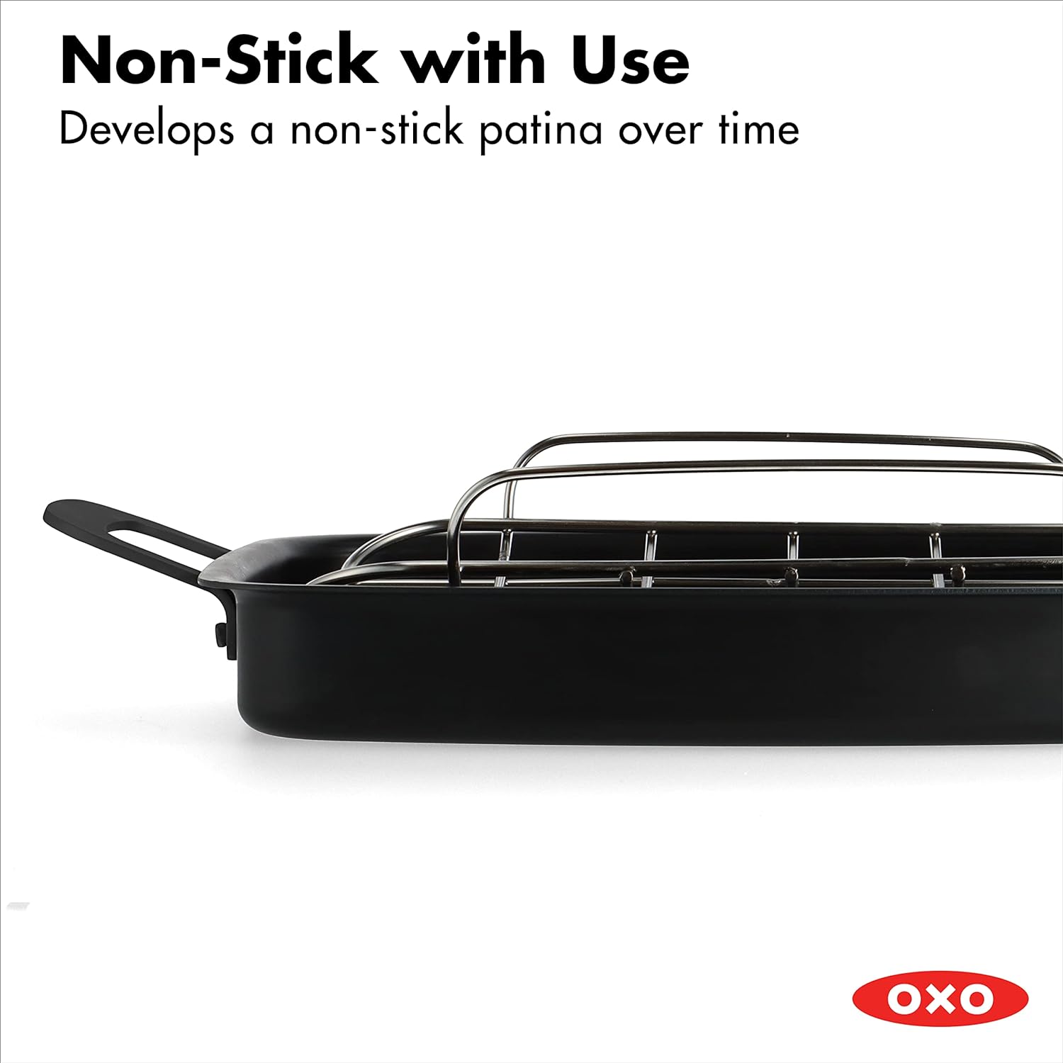 OXO Obsidian Pre-Seasoned Carbon Steel, 12 Wok Pan with Removable Silicone Handle Holder, Induction, Oven Safe, Black - Image 29
