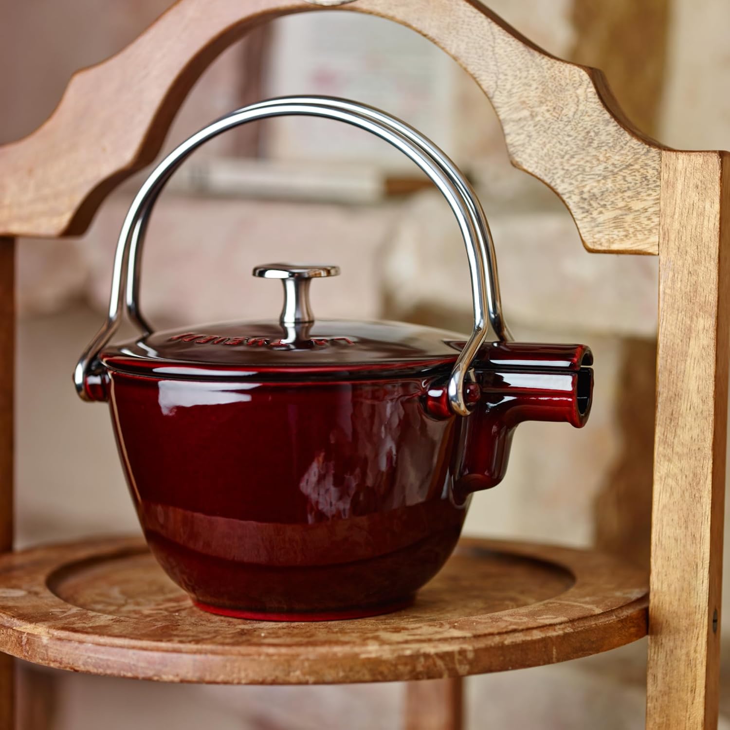 Staub Cast Iron 1-qt Round Tea Kettle – Basil, Made in France - Image 15