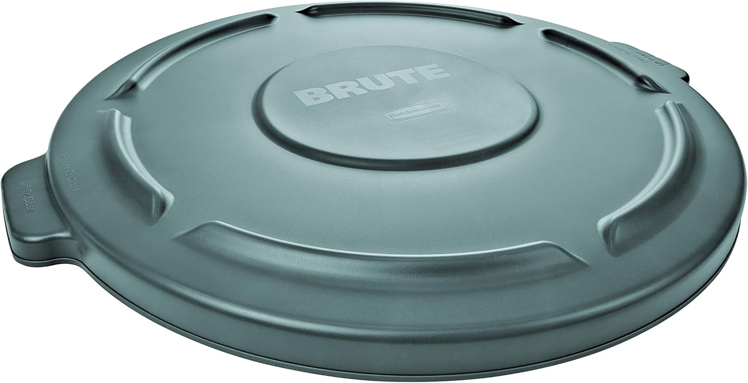 Rubbermaid Commercial FG265400GRAY BRUTE Heavy-Duty Round Waste/Utility Container, 55-gallon Lid ONLY, Gray