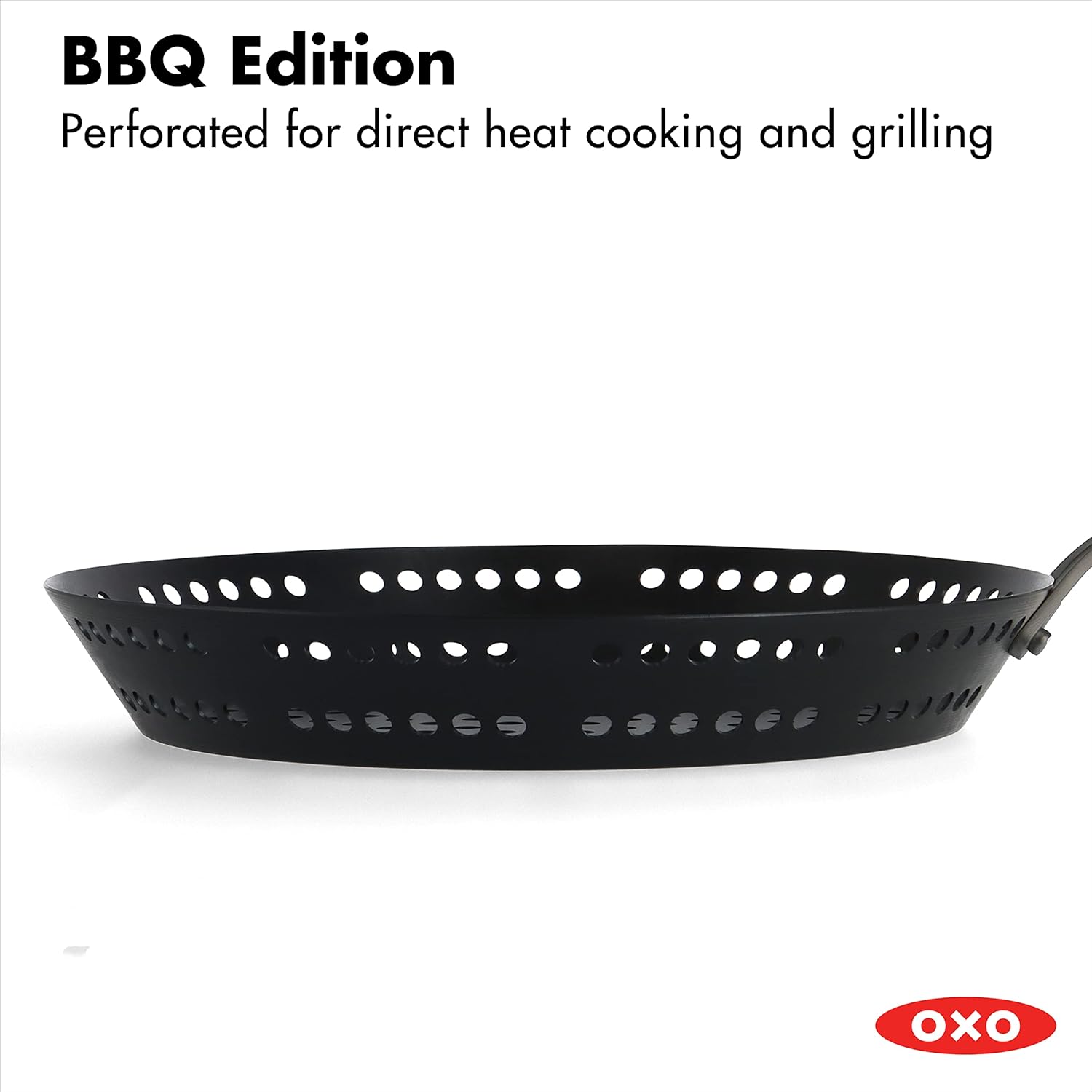 OXO Obsidian Pre-Seasoned Carbon Steel, 12 Wok Pan with Removable Silicone Handle Holder, Induction, Oven Safe, Black - Image 44