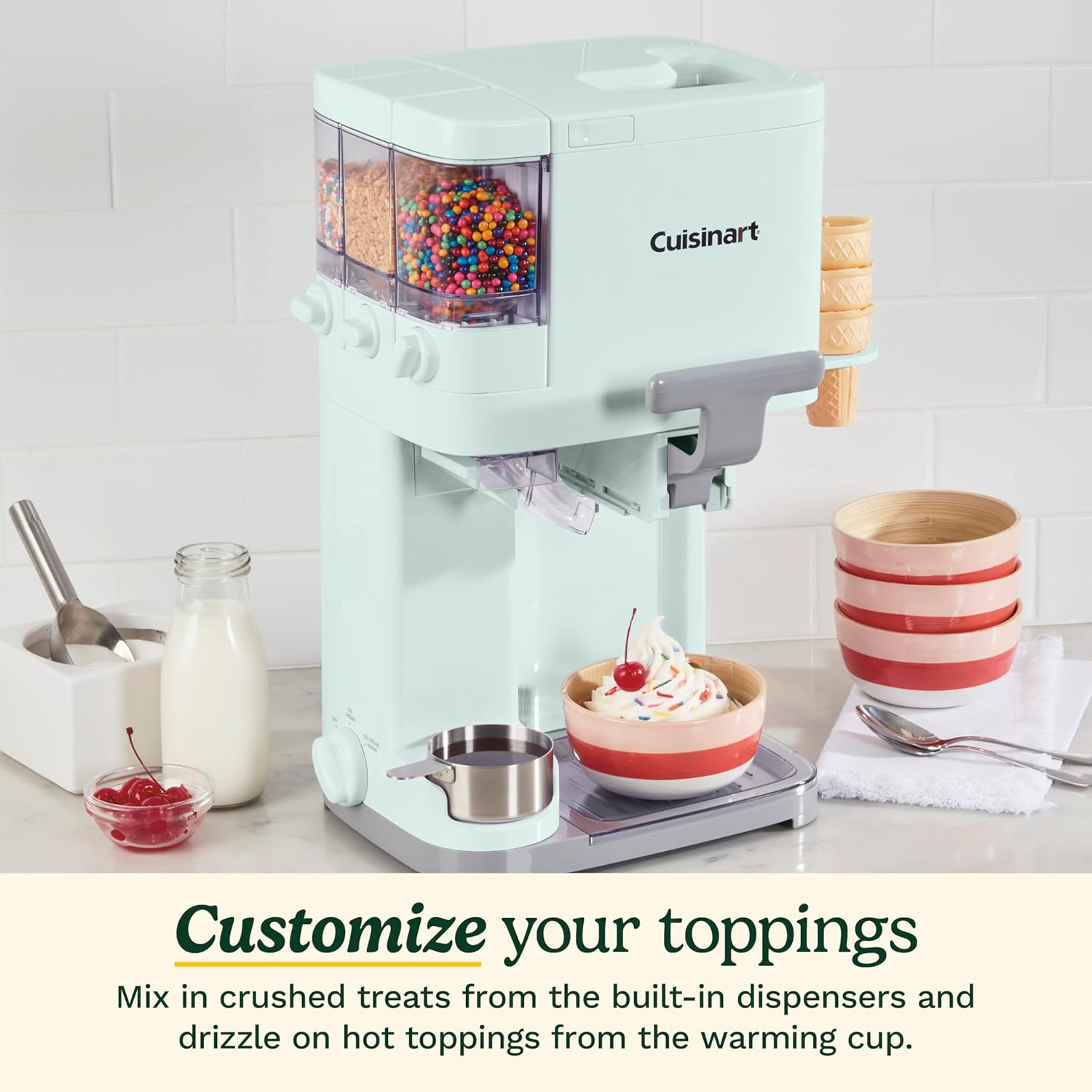 Cuisinart Soft Serve Ice Cream Machine- Mix It In Ice Cream Maker for Frozen Yogurt, Sorbet, Gelato, Drinks 1.5 Quart, White, ICE-48 - Image 6