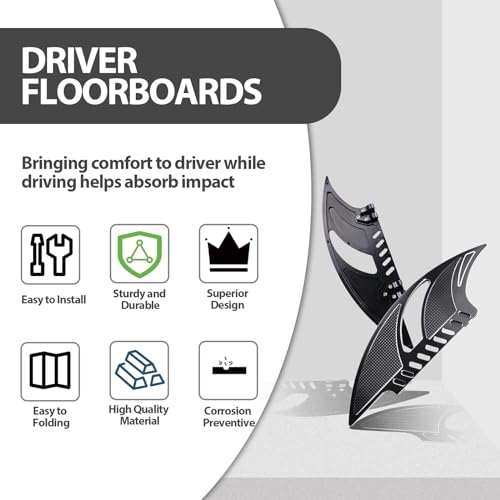 Passenger Floorboards CNC Edge Cut Male Mount Foot Pegs Rear Footrest Pedal for Harley Touring Street Road King Glide Dyna Sportster Softail Chrome and Black - Image 3