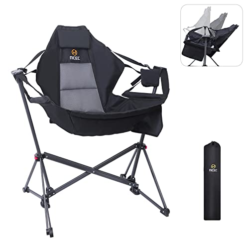 Nice C Hammock Camping Chair, Camping Chair Rocker, Swinging Chair, High Back with Stand, Cup Holder, Side Pocket, Heavy Duty (1-Pack) - Image 2