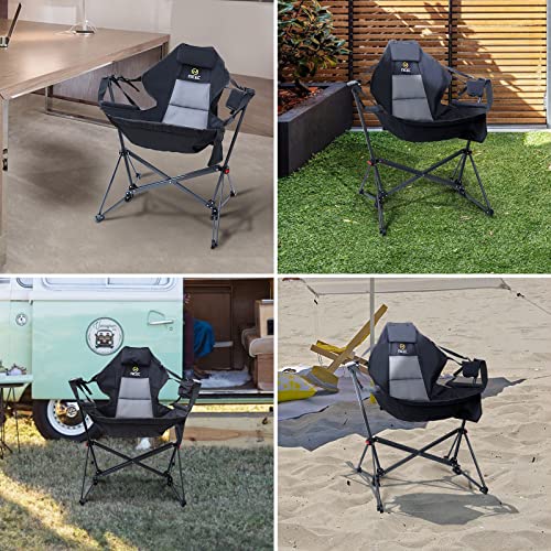 Nice C Hammock Camping Chair, Camping Chair Rocker, Swinging Chair, High Back with Stand, Cup Holder, Side Pocket, Heavy Duty (1-Pack) - Image 8