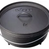 Lodge Cast Iron 12 / 6 Quart Seasoned Cast Iron Camp Dutch Oven