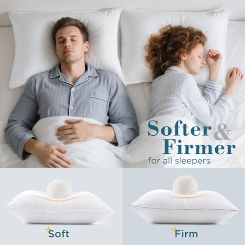 viewstar Bed Pillows King Size Set of 2, Hotel Quality, Down Alternative Big Pillow for Back, Stomach or Side Sleepers, Firm - Image 50