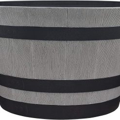 Alternative view of Southern Patio 15.5 Resin Whiskey Barrel Planter, Birchwood Grey (Pack of 4)