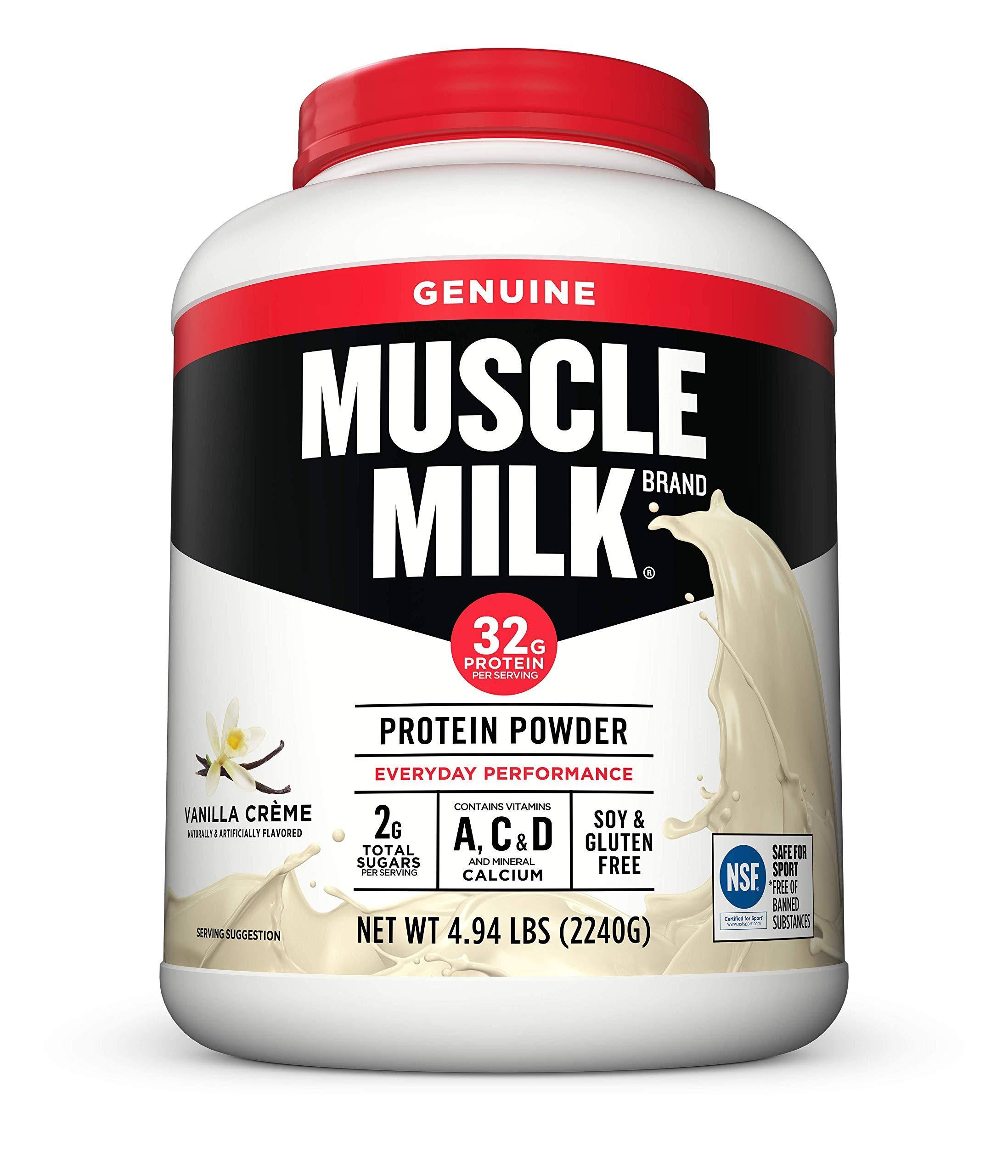 Muscle Milk Genuine Protein Powder, Vanilla Creme – 4.94 lb
