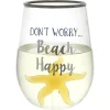 Beach Happy – Starfish 19 oz. Stemless Wine Glass with 3-D Figurine