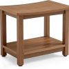HDPS Shower Bench Seat, Poly Lumber Bathroom Stool for Inside Shower Waterproof, Foot Rest Stool for Shaving Legs with Adjustable Feet, Plastic Spa Bath Chair Seat for Bathroom, Non-Slip, Brown