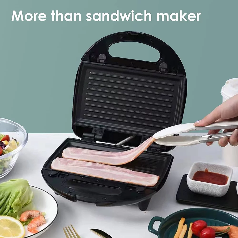 Shinysix Breakfast Maker Stainless Steel Electric Bread Machine for Multifunctional Waffle Heating Panini Steak Pan - Image 4
