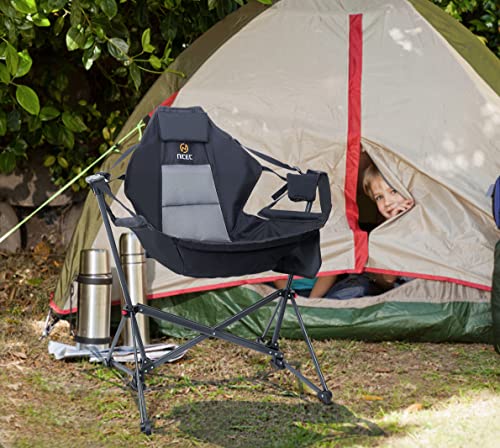 Nice C Hammock Camping Chair, Camping Chair Rocker, Swinging Chair, High Back with Stand, Cup Holder, Side Pocket, Heavy Duty (1-Pack) - Image 6