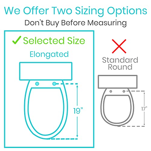 Vive Toilet Seat Risers for Seniors (Raised with Handles) Grab Bar Seat for Seniors – Options for Elongated & Standard Bowls – Elderly Handicap Medical Hip Replacement Surgery Lift, Easy Clean, White - Image 4