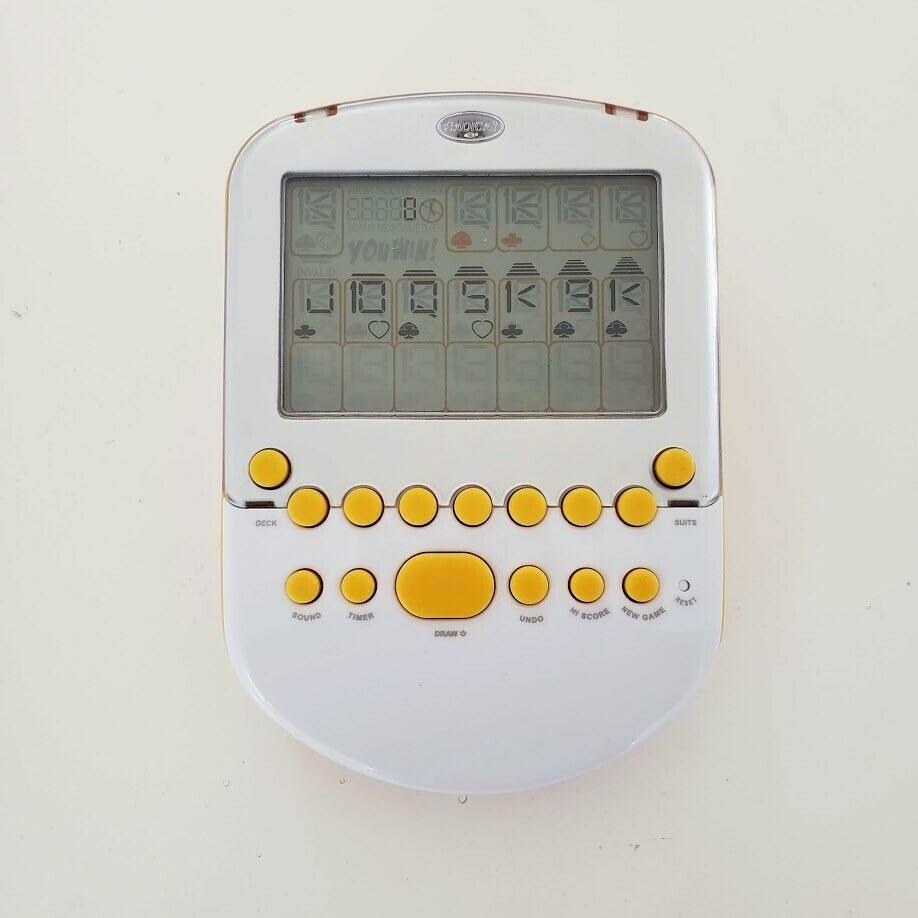 Radica Big Screen Solitaire Electronic Handheld Game 2008 Yellow White - Image 9