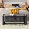 mikibama Teddy Bedroom Storage Benches End of Bed 38.9 Faux Fur Ottoman Bench with Storage Sherpa Pattern Fabric Window Entryway Bench Ottomans with Golden Metal Legs