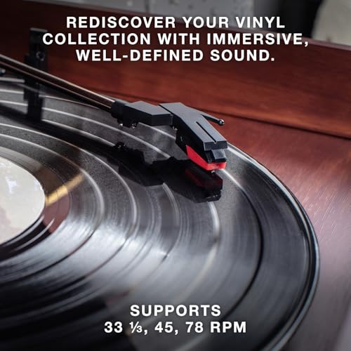 Victrola The Quincy 6-in-1 Bluetooth Record Player & Multimedia Center with Built-in Speakers ?C 3-Speed Turntable, CD & Cassette Player, AM/FM Radio, Wireless Music Streaming (Natural) - Image 6