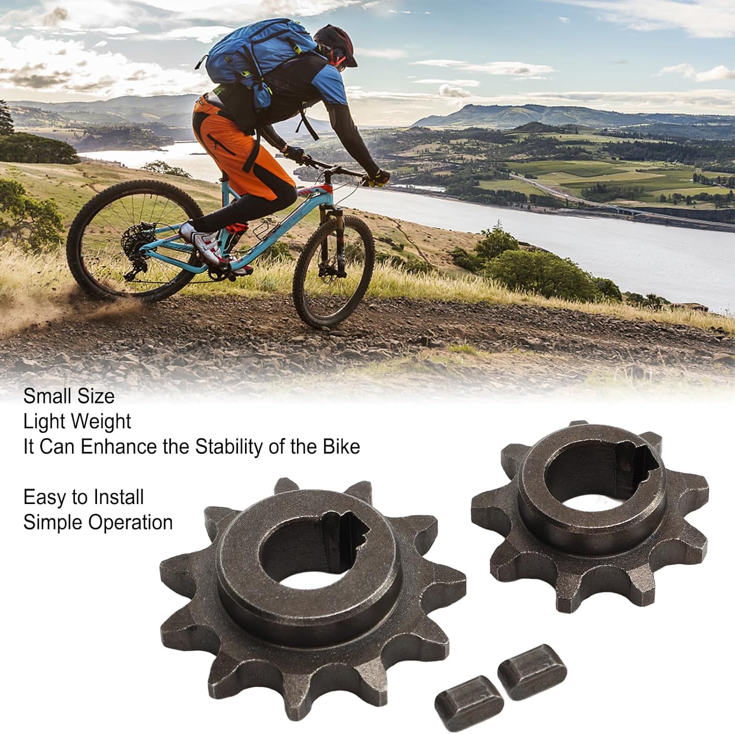 Pocket Bike Sprocket, 9 Teeth 11 Teeth Pinion Gear Motor Bicycle Chain Wheel, 11T Freewheel Gear Motor Universal for Bicycle, Front Rear Motor Gear Kit Carbon Steel Gear Set - Image 2