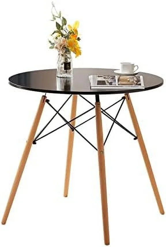 xrboomlife White Dining Table 31.5”u2013Small Round Modern Dining Room Table Kitchen Table Coffee Table – for 2 to 4 People