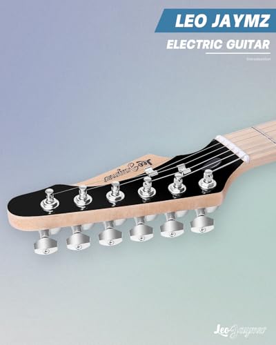 Leo Jaymz 39 Full Size ST Style Electric Guitar Starter Kit with SSH Pickup, 5W Portable Amp, Tuner, Gig Bag, Strap & Accessories (Violet Ocean) - Image 69