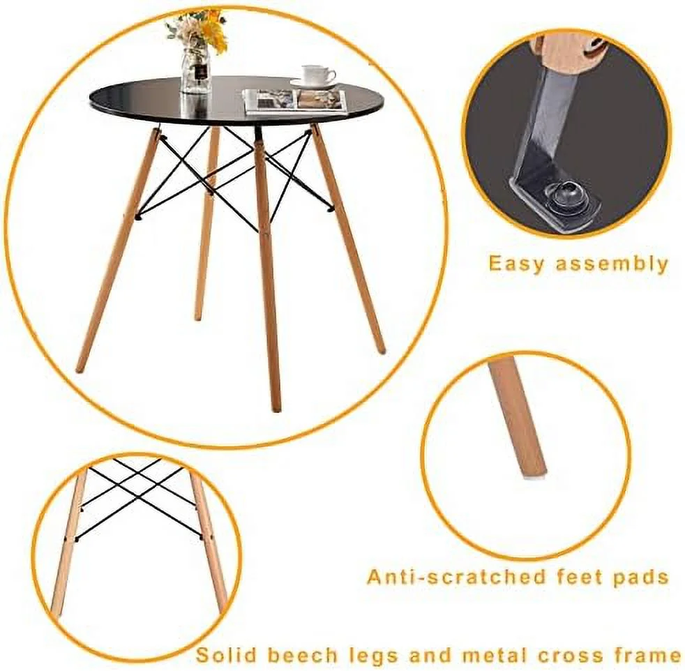 xrboomlife White Dining Table 31.5”u2013Small Round Modern Dining Room Table Kitchen Table Coffee Table – for 2 to 4 People - Image 4