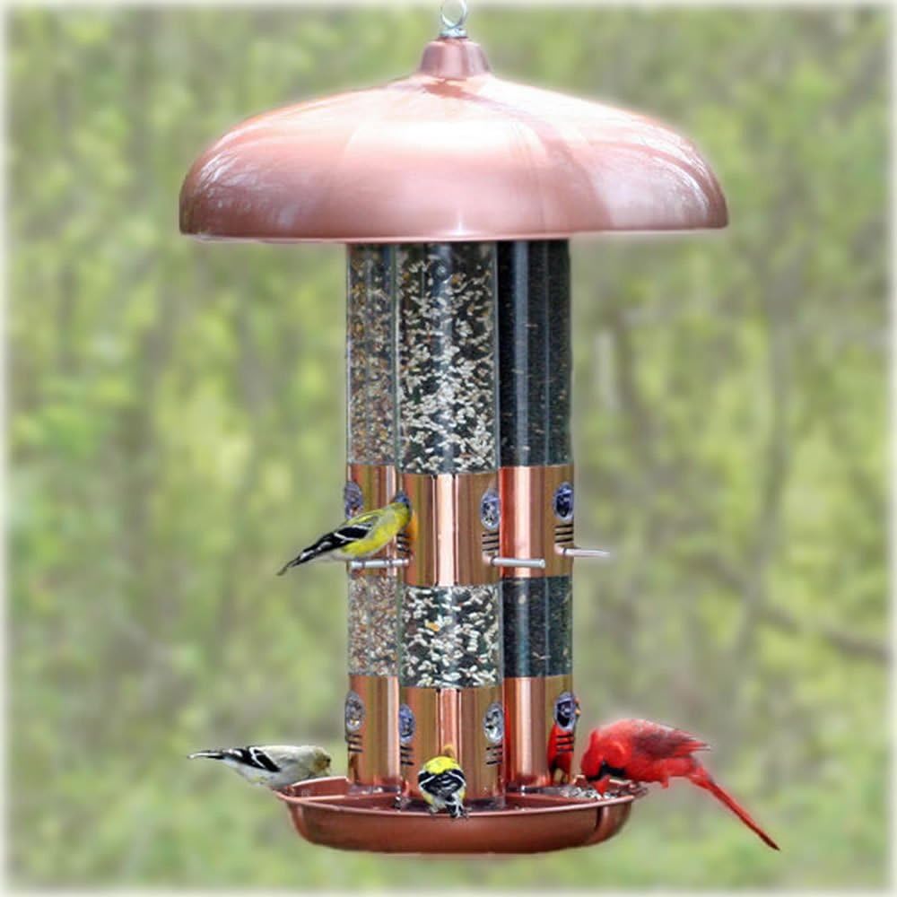 Perky-Pet 7103-2 Copper Finish Triple Tube Bird Feeder - Image 2