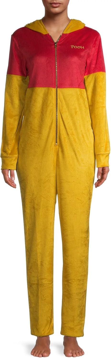 Disney Women’s Winnie the Pooh Fleece Pajama Union Suit, X-Large Yellow